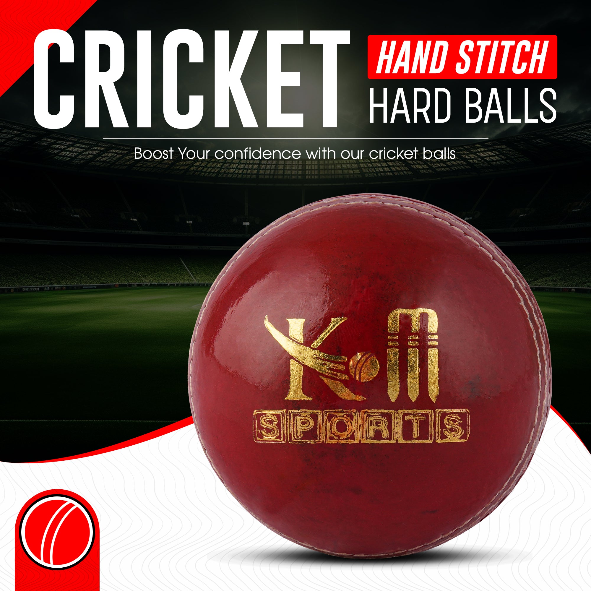 Red Hard ball or leather ball