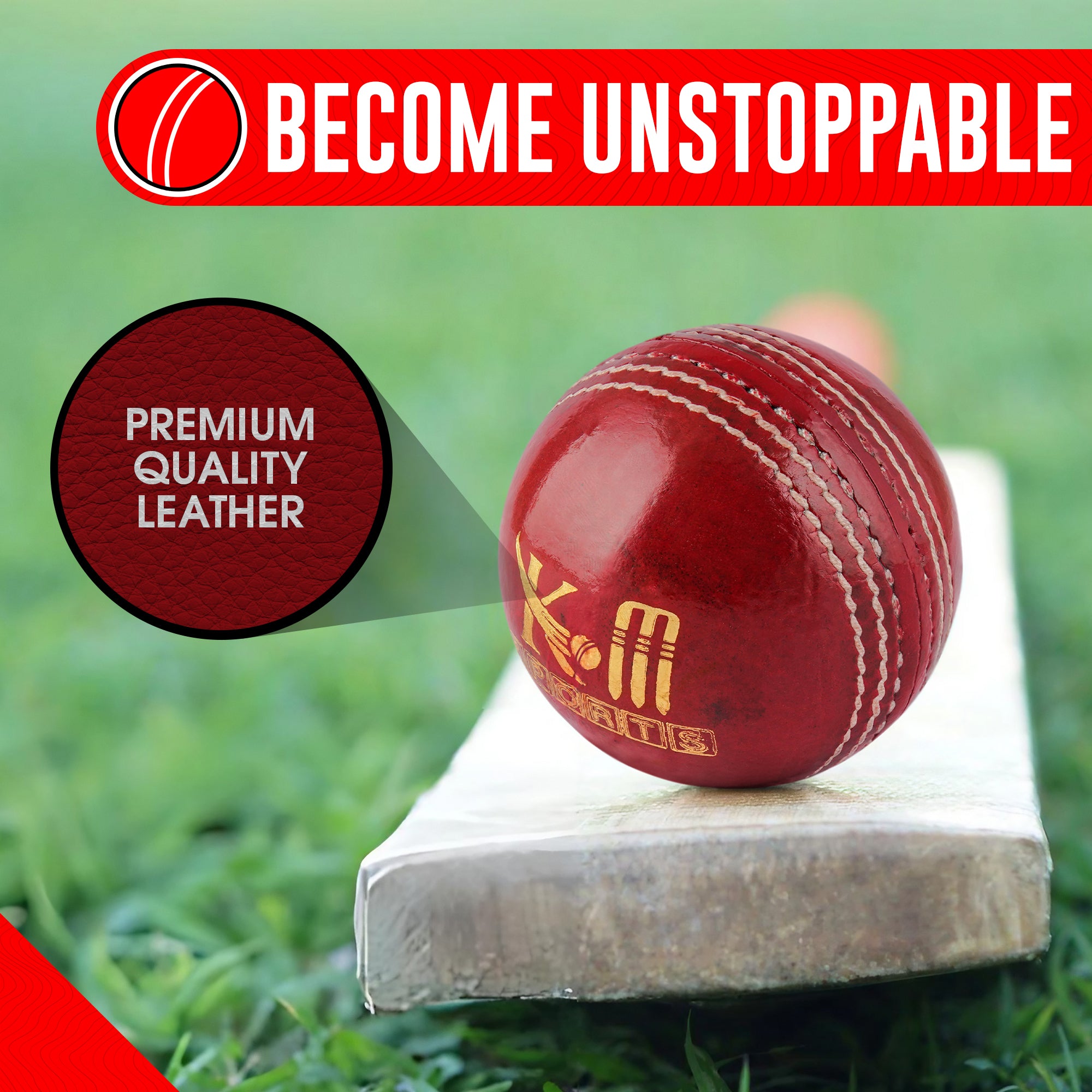 Red Hard ball or leather ball