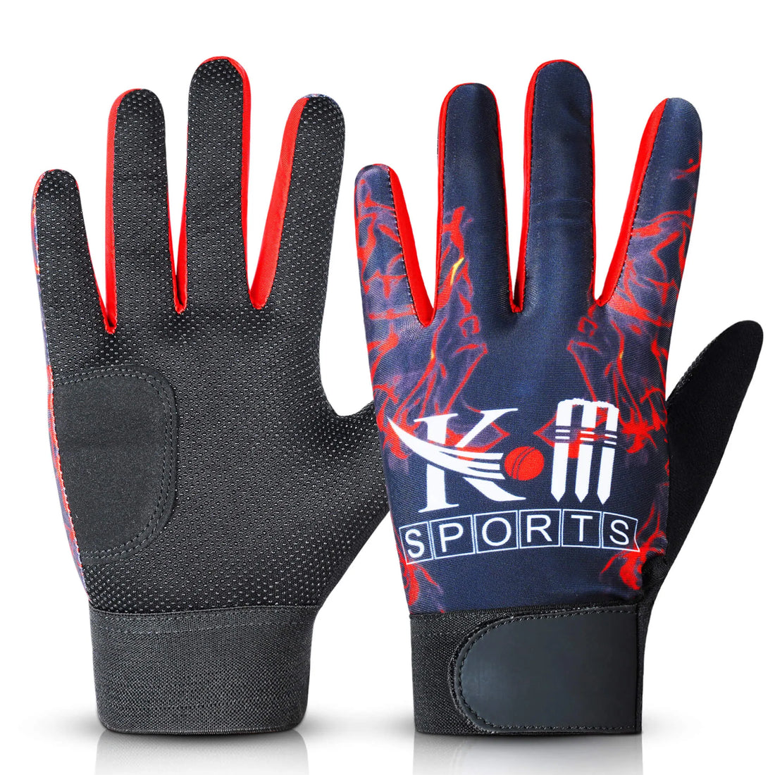 KM SPORTS Hard Tennis Batting Gloves front view β heavy-duty cricket gloves