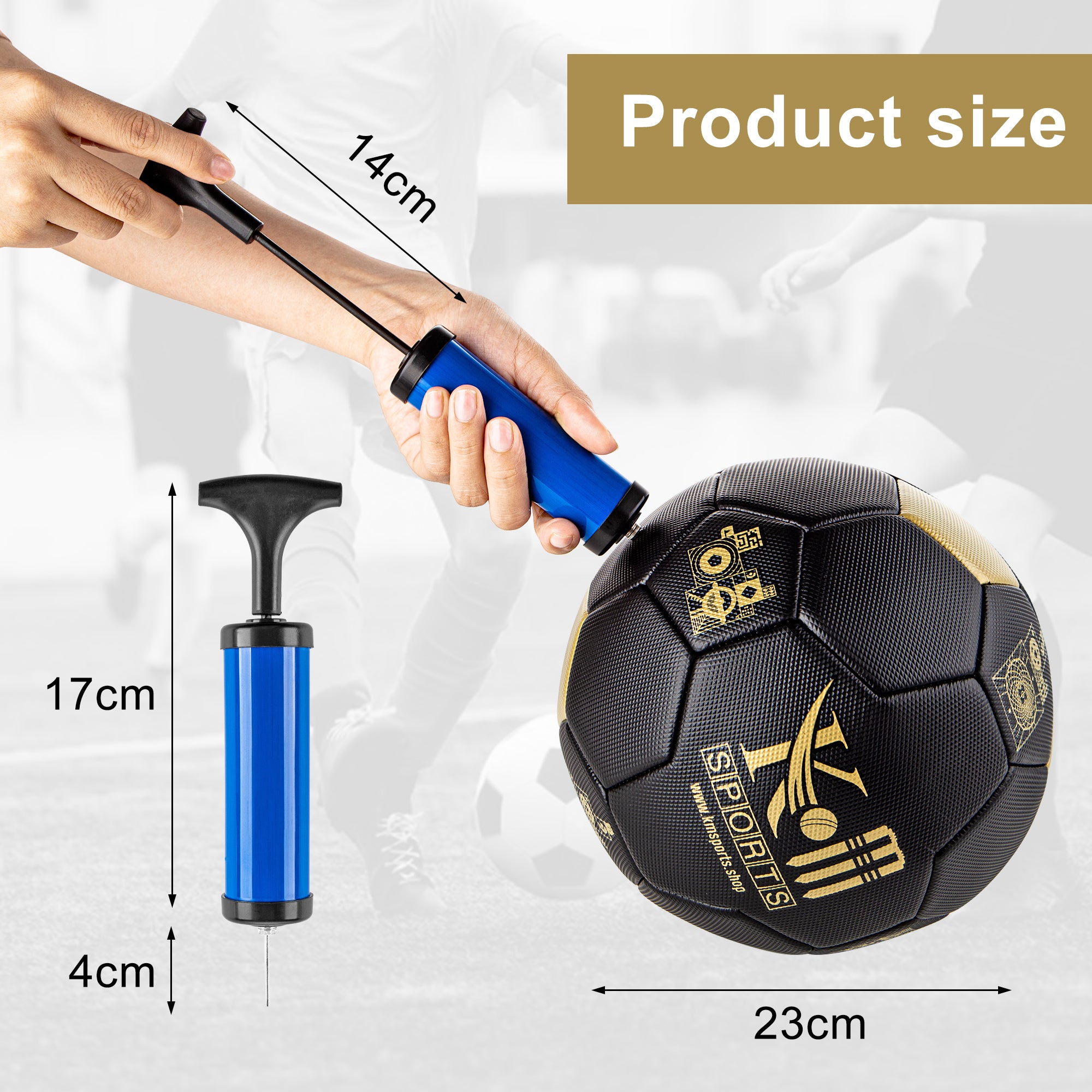 soccer ball or football with air pump
