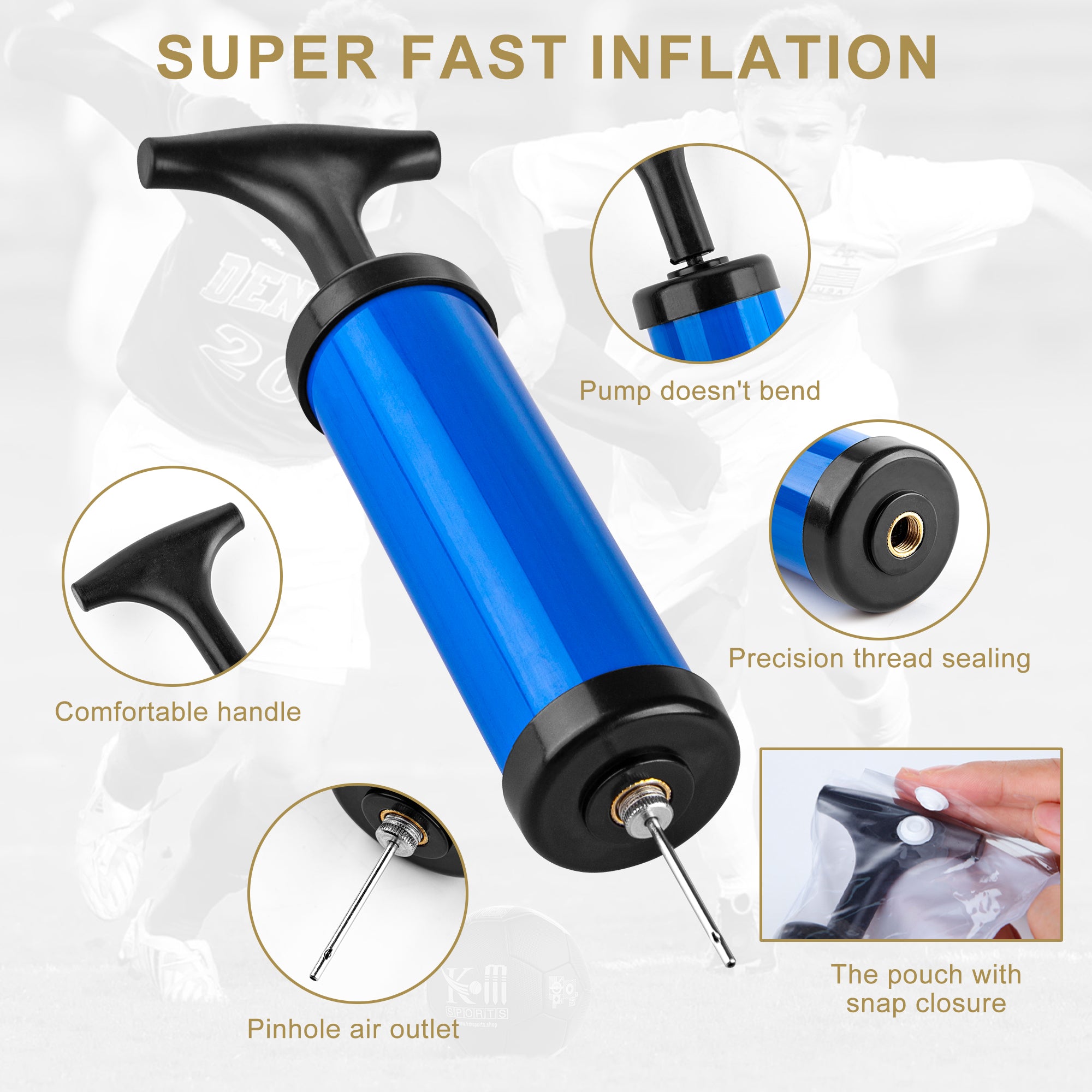 soccer ball or football with air pump