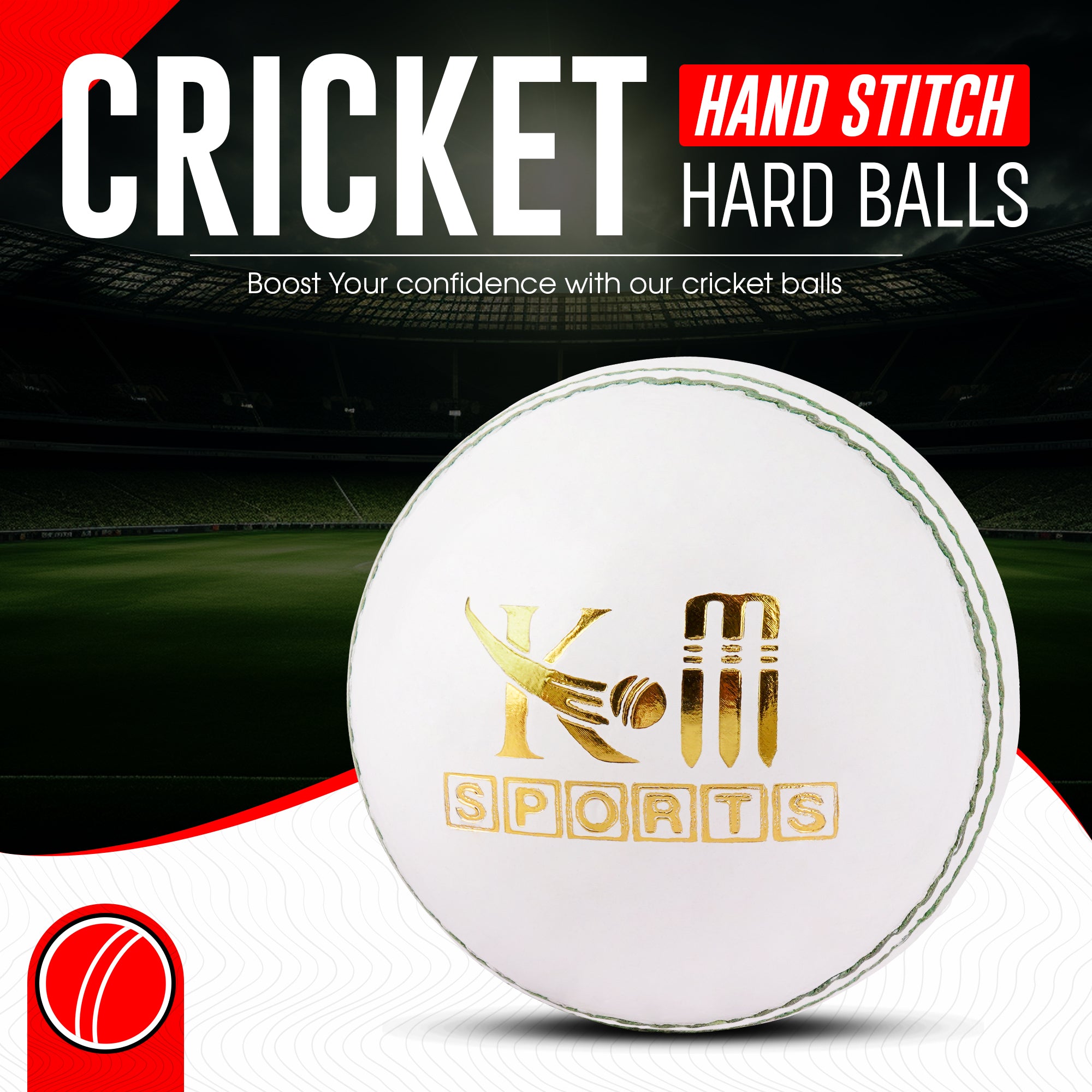 Official weight white leather cricket ball for cricket players in UAE