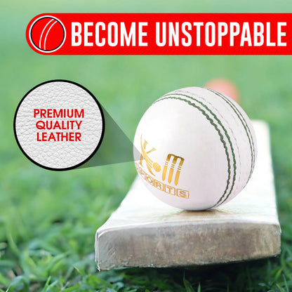 High-quality KM SPORTS white cricket ball – Available in Dubai &amp; Abu Dhabi